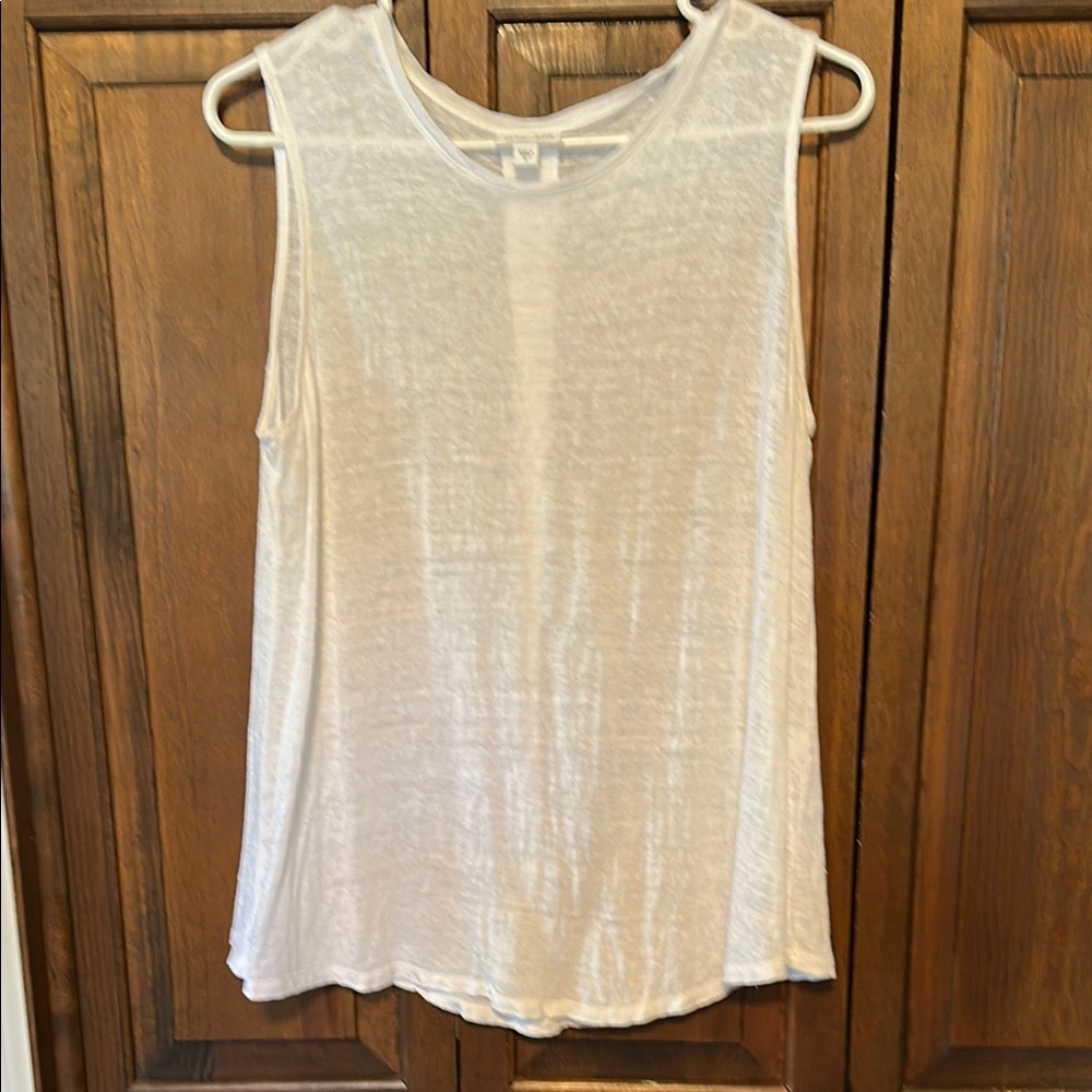 J. Jill white 100% linen Sleeveless Tank Top